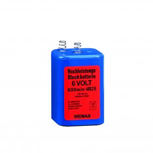 Blockbatterie, Standard Zink-Kohle, 6V/7Ah IEC 4R25