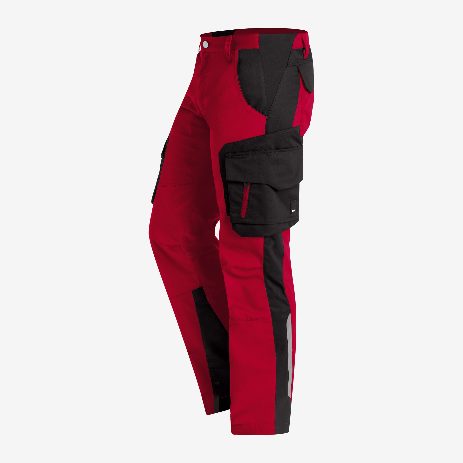 Arbeitshose FHB Fabian, rot-schwarz Arbeitshose FHB Fabian, rot-schwarz
