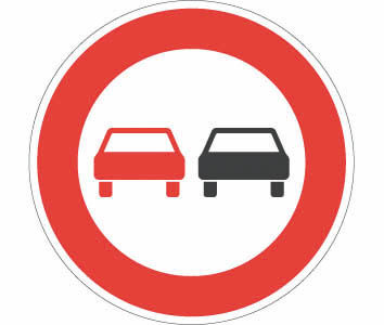 Verkehrszeichen VZ 276 - Überholverbot für KFZ aller Art