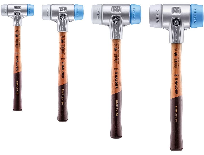SIMPLEX Schonhammer mit Alu-Gehäuse, TPE-soft / TPE-mid | HALDER