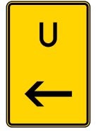 Verkehrszeichen VZ 455.1-11 - Ankündigung oder Fortsetzung der Umleitung, hier links