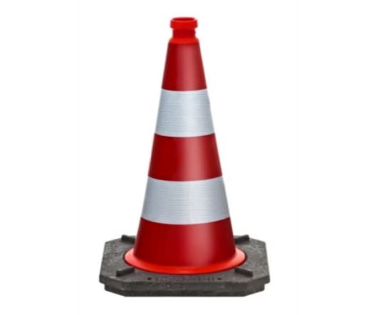 TL-Leitkegel - zweiteilig - Folie Typ RA2  rot/weiß | WEMAS