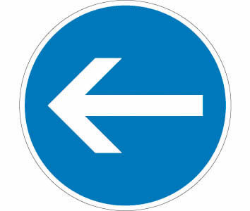 Verkehrszeichen VZ 211-10 - Vorgeschriebene Fahrtrichtung links