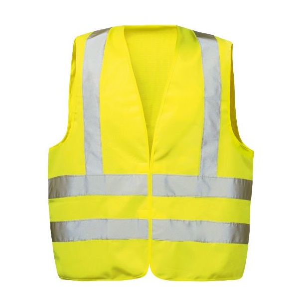 Warnweste Polyester | fluo gelb mit Schulterreflex und Klettverschluss