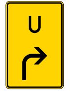 Verkehrszeichen VZ 455.1-20, nummerierte Umleitung rechts