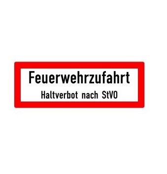 Warn- und Hinweisschild WH 6a "Feuerwehrzufahrt - Halteverbot nach StVO"