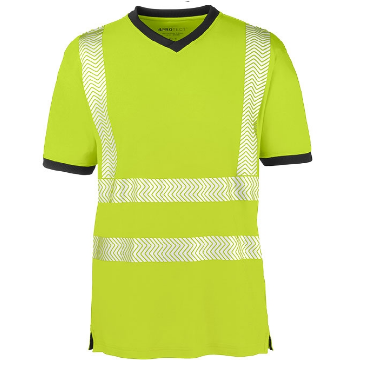 Warnschutz T-Shirt MIAMI, leuchtgelb/grau - mit UV-Schutz 40+