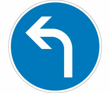 Verkehrszeichen VZ 209-10 - Vorgeschriebene Fahrtrichtung links