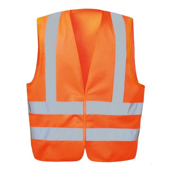 Warnweste Polyester | fluo orange mit Schulterreflex und Klettverschluss