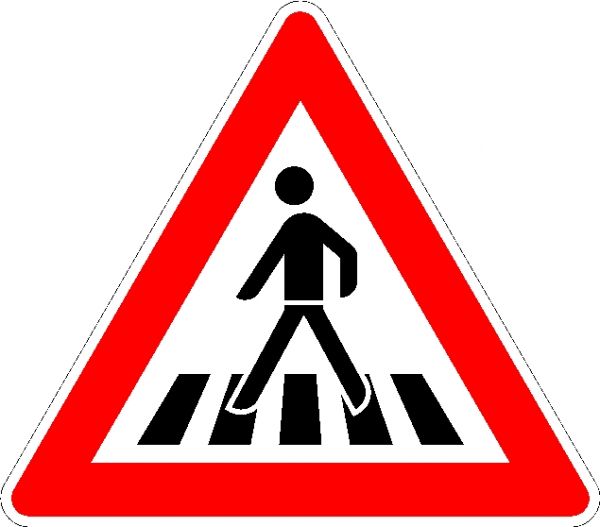 Verkehrszeichn VZ 101.11 - Fußgängerüberweg Aufstellung rechts