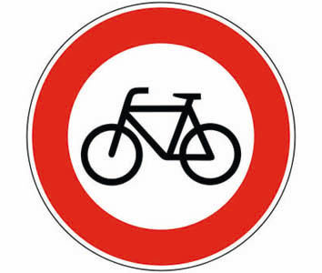 Verkehrszeichen VZ 254 - Verbot für Radfahrer