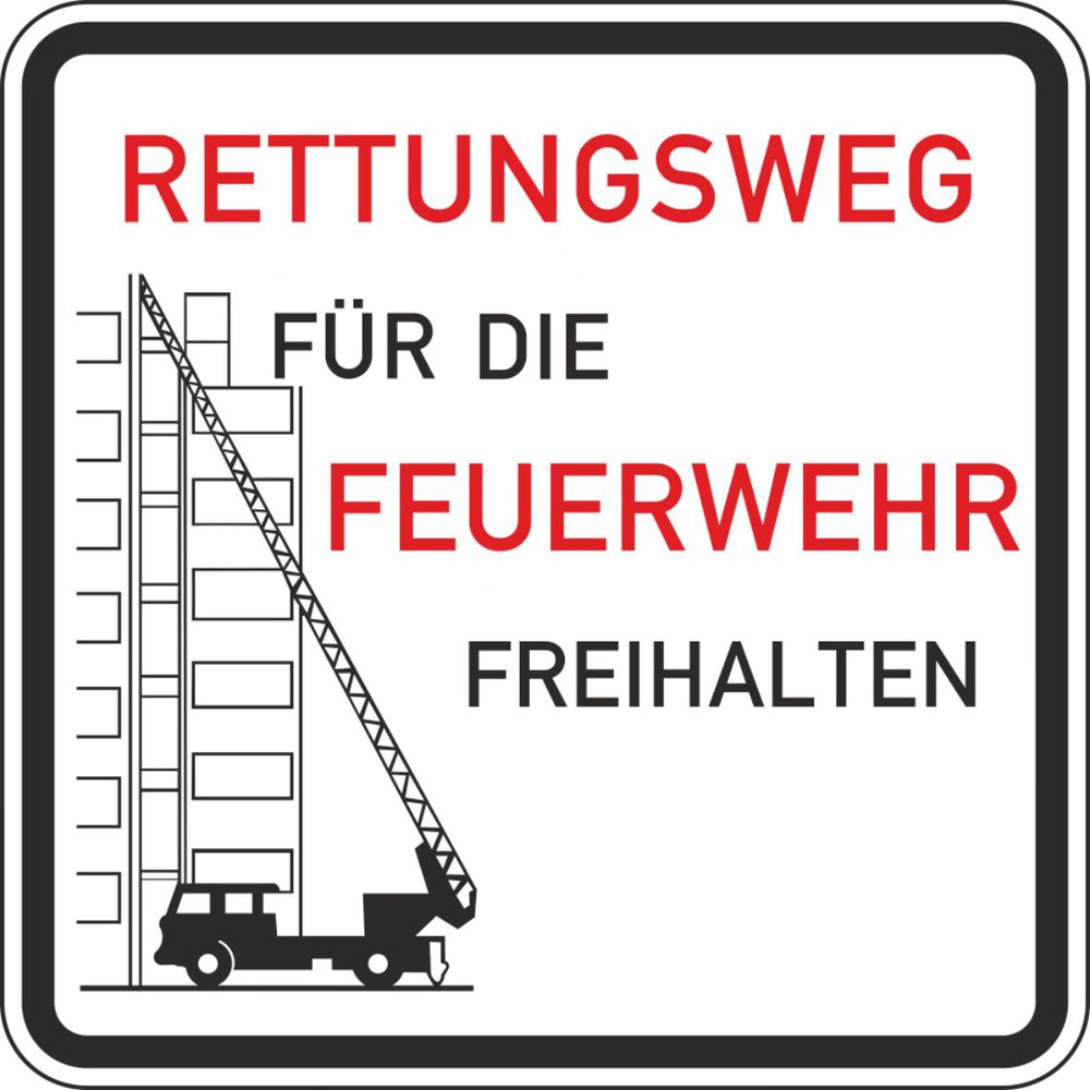Warn- u. Hinweisschild WH5 - Rettungsweg für die Feuerwehr freihalten | RA2 Warn- u. Hinweisschild WH5 - Rettungsweg für die Feuerwehr freihalten | RA2